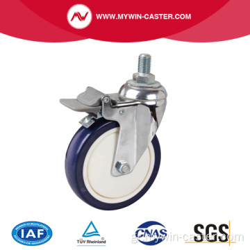 Chrome 6 ιντσών 130Kg σπειρωτό φρένο TPU Caster